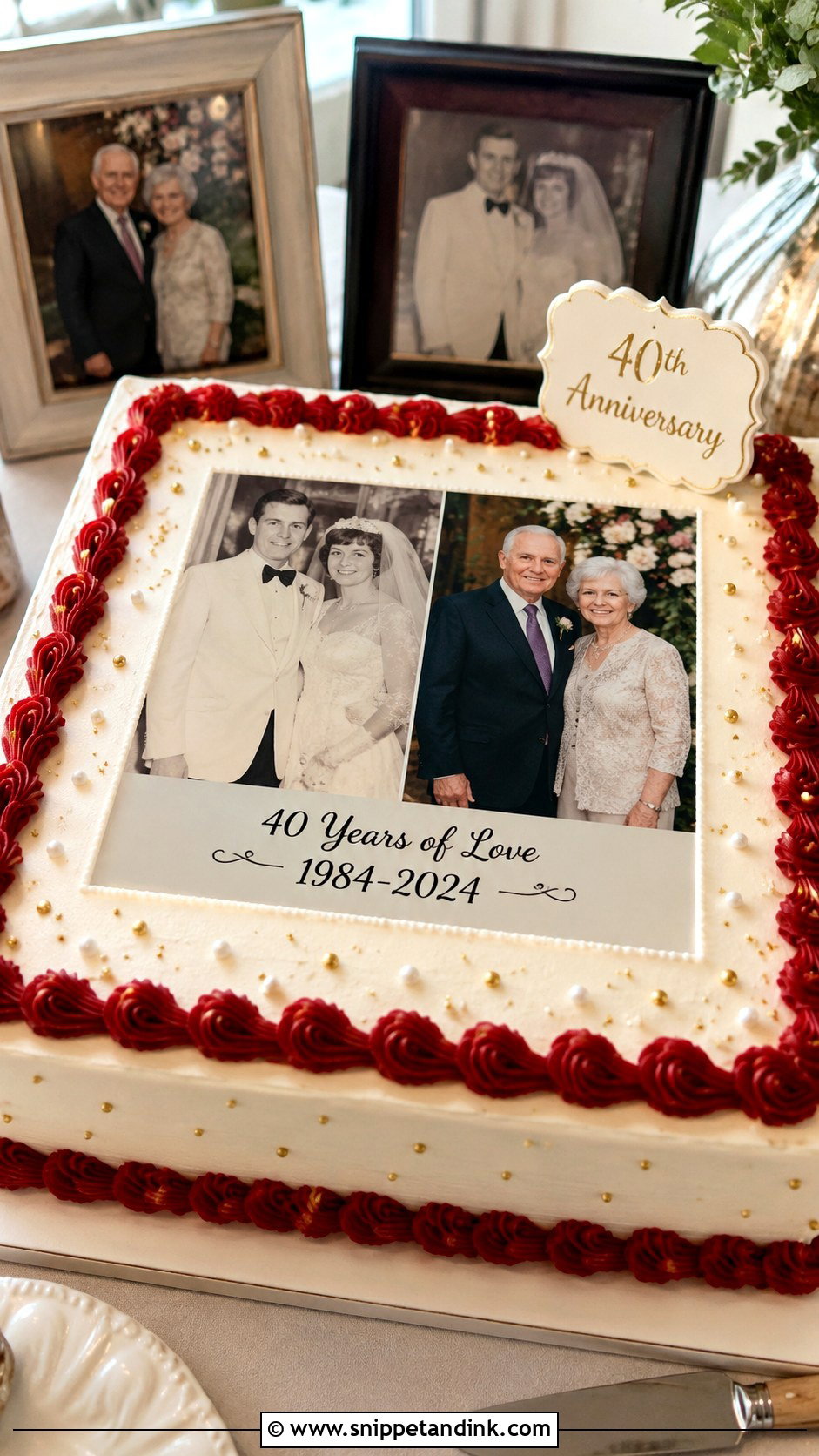 Photo 40th Anniversary Cake - Snippet and Ink - 20 40th Anniversary Cake for Parents
