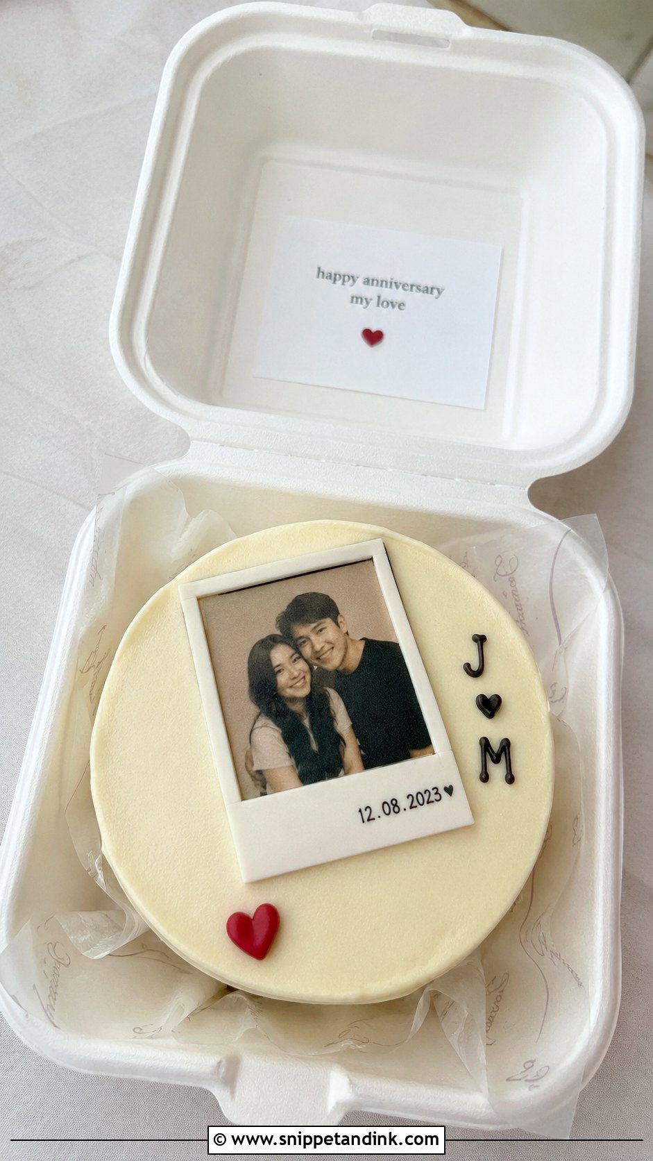 Photo Anniversary Bento Cake - Snippet and Ink - 20 Anniversary Bento Cake Ideas