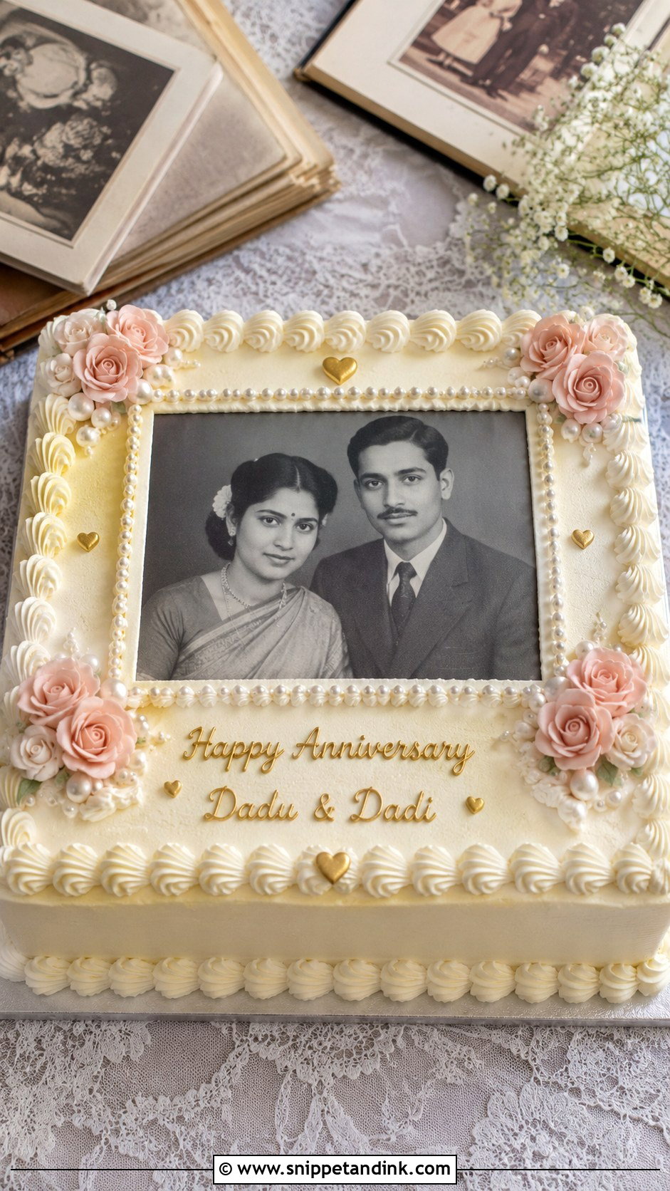 Photo Anniversary Cake - Snippet and Ink - 20 Anniversary Cake for Grandparents
