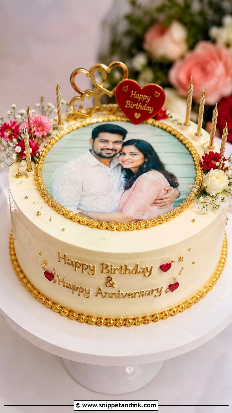 Photo Birthday Anniversary Cake - Snippet and Ink - 20 Anniversary and Birthday Cake Combined Ideas