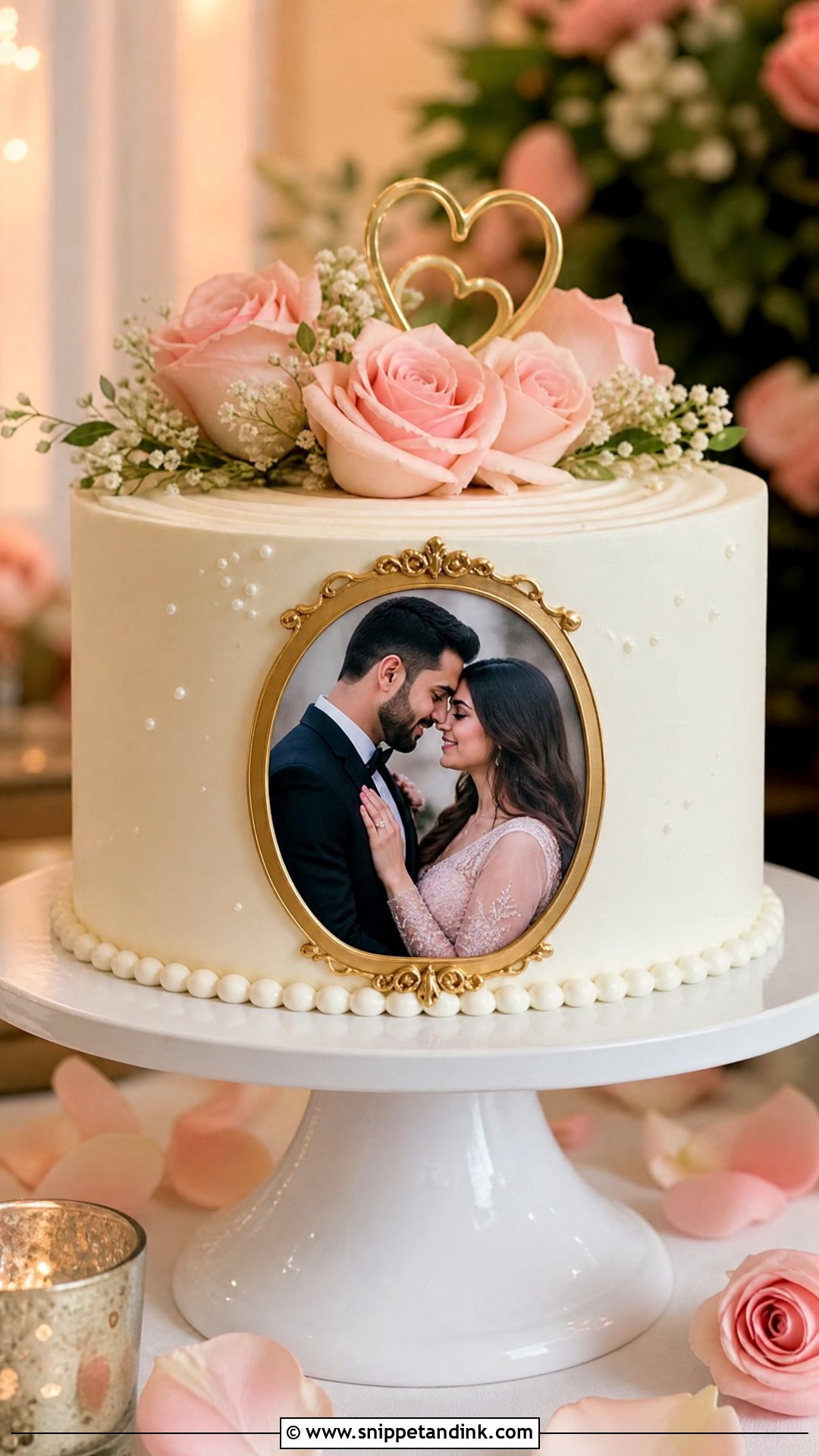 Photo Engagement Cake - Snippet and Ink - 25 Engaged Cake Ideas