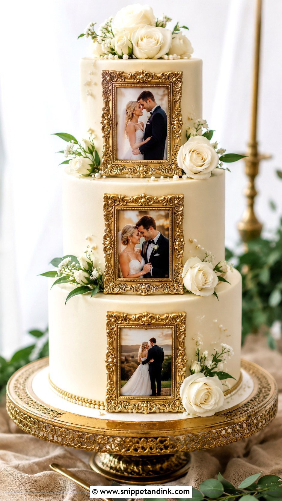 Photo Frame Wedding Cake - Snippet and Ink - 25 Wedding Cake with Photos on It