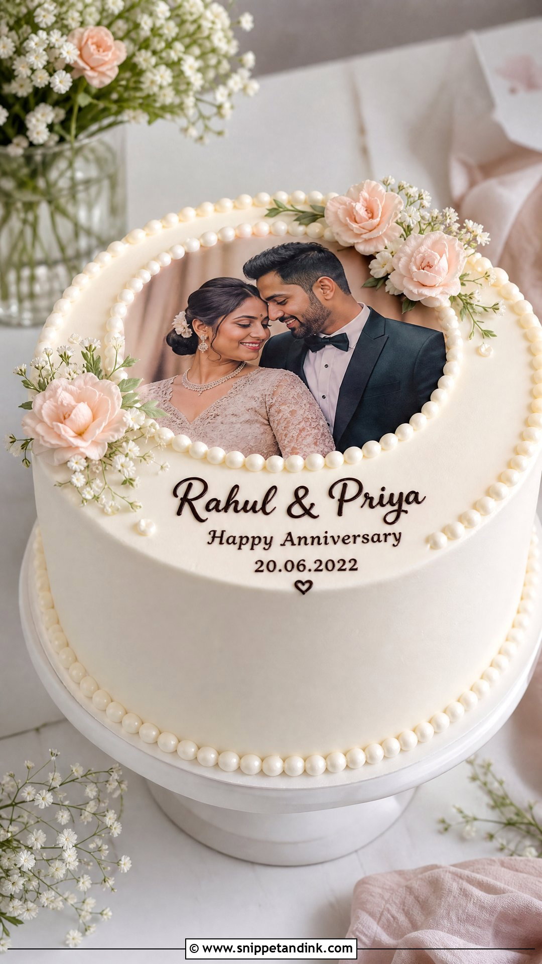 Photo Marriage Anniversary Cake - Snippet and Ink - 20 Marriage Anniversary Cakes