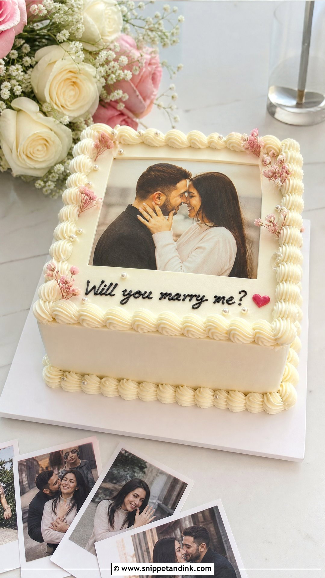 Photo Proposal Cake - Snippet and Ink - 20 Proposal Cake Ideas