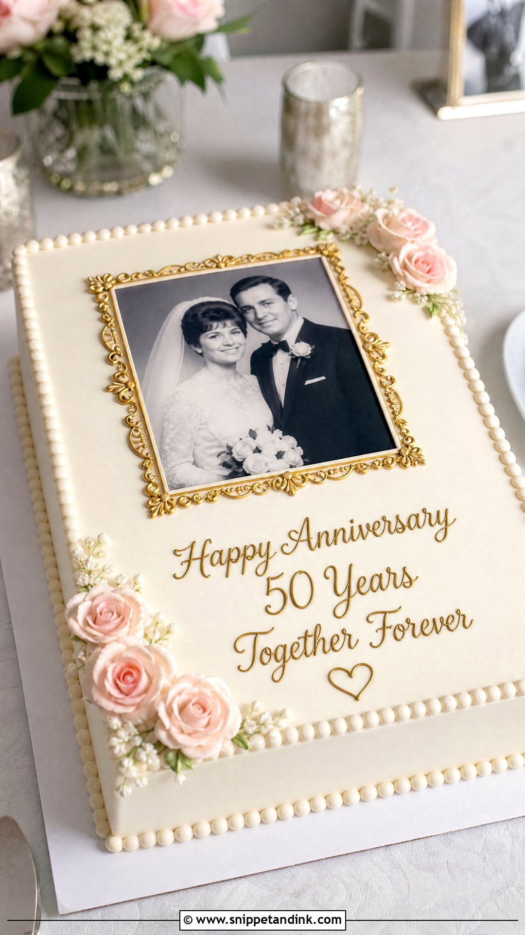 Photo Wedding Anniversary Cake - Snippet and Ink - 30 Wedding Anniversary Cake Design Ideas