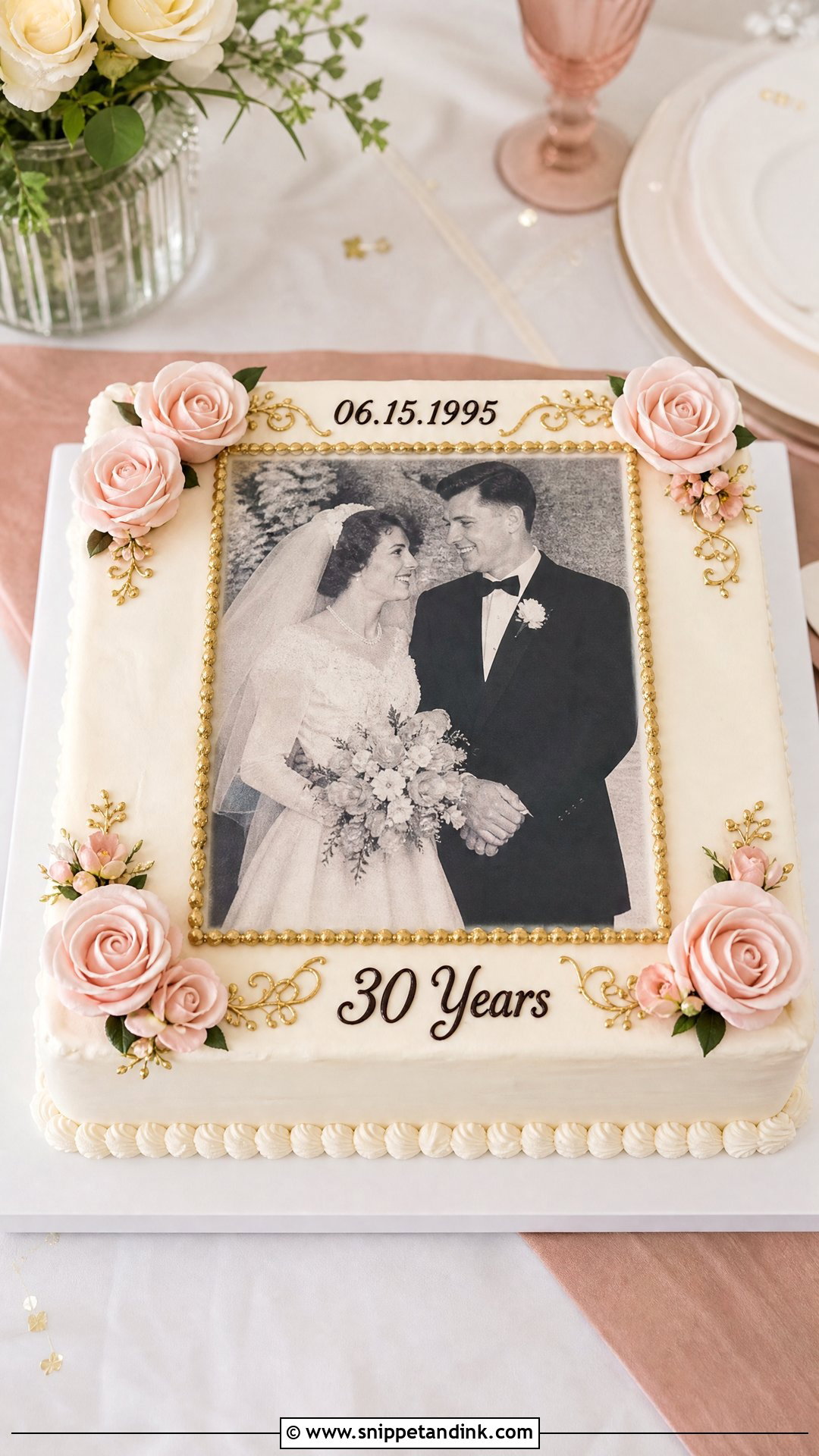 Photo Wedding Anniversary Cake - Snippet and Ink - 30 Wedding Anniversary Cakes