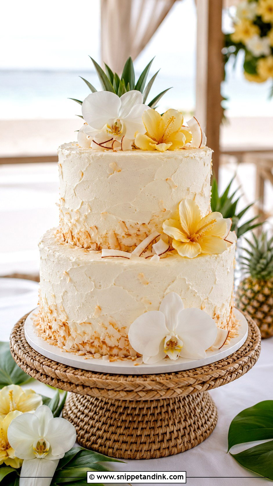 Pia Colada Wedding Cake - Snippet and Ink - 20 Cocktail Cake Design Ideas for Wedding