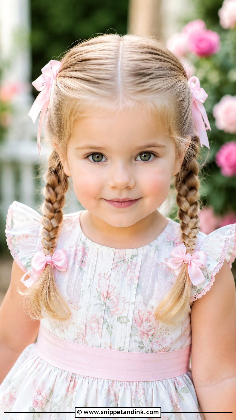 Pigtail Braids With Ribbons - Snippet and Ink - 20 Girls Wedding Hairstyles