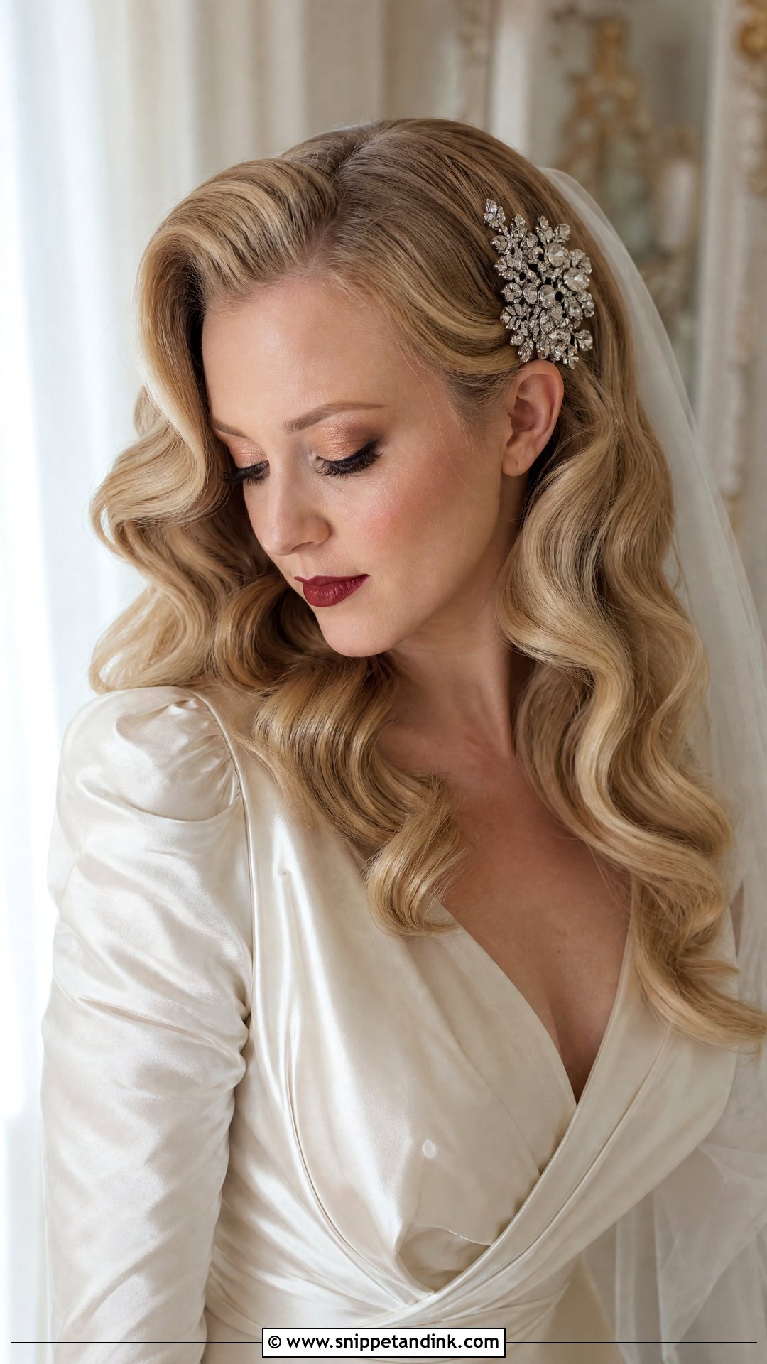 Pin Curl Hollywood Waves - Snippet and Ink - 20 Hollywood Waves Wedding Hair