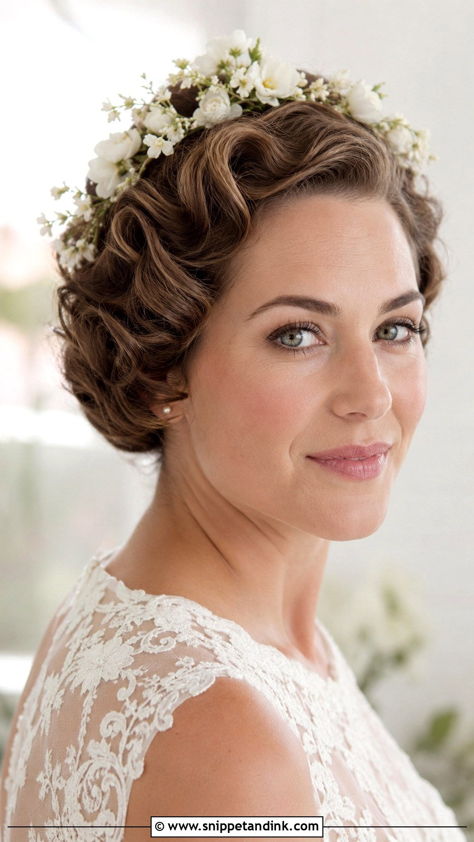 Pin Curl Short Bridal Hairstyle - Snippet and Ink - 20 50s Wedding Hair Ideas