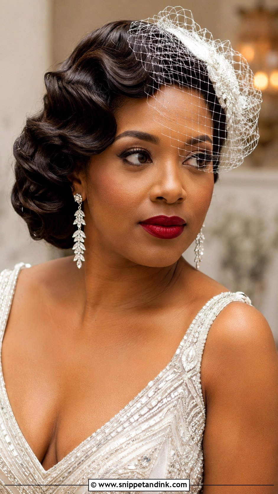 Pin Curl Vintage Waves - Snippet and Ink - 25 Natural Bridal Hairstyles Black Women