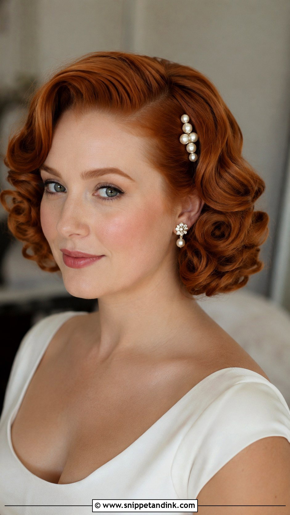 Pin Curl Wedding Hair - Snippet and Ink - 15 Retro Wedding Hairstyles