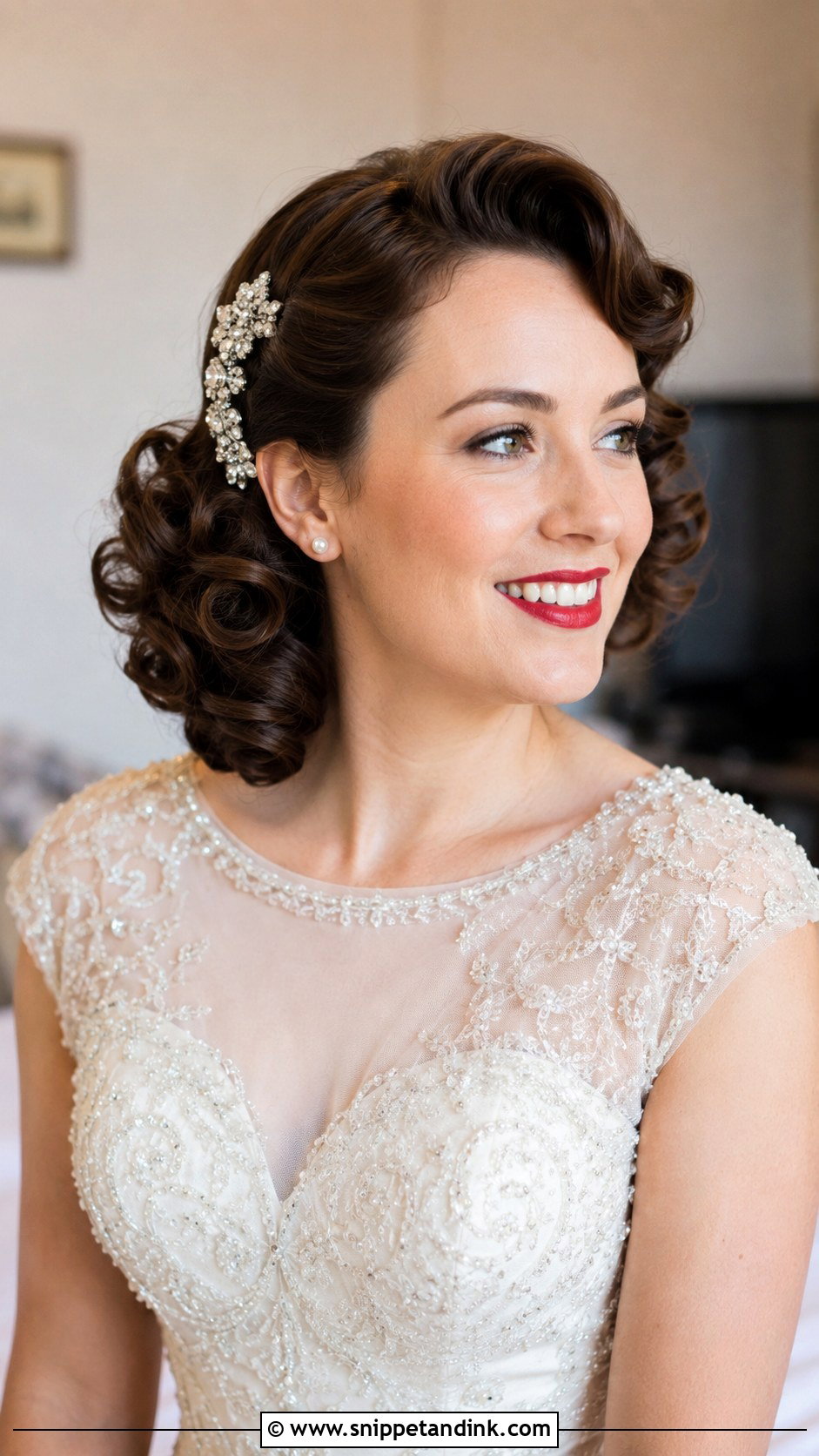 Pin Curl Wedding Hairstyle - Snippet and Ink - 25 Vintage Wedding Hair Ideas