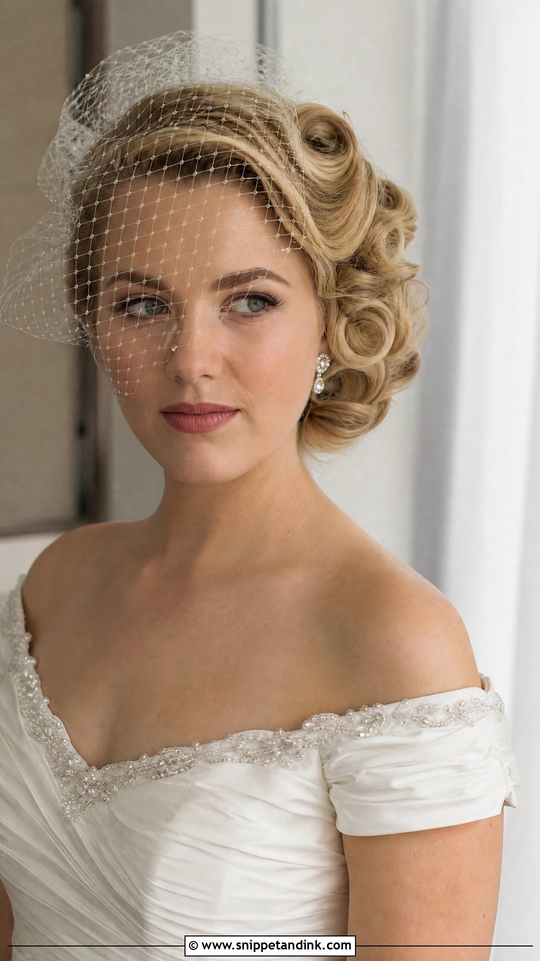 Pin Curl Wedding Hairstyle - Snippet and Ink - 20 Retro Wedding Hair Ideas