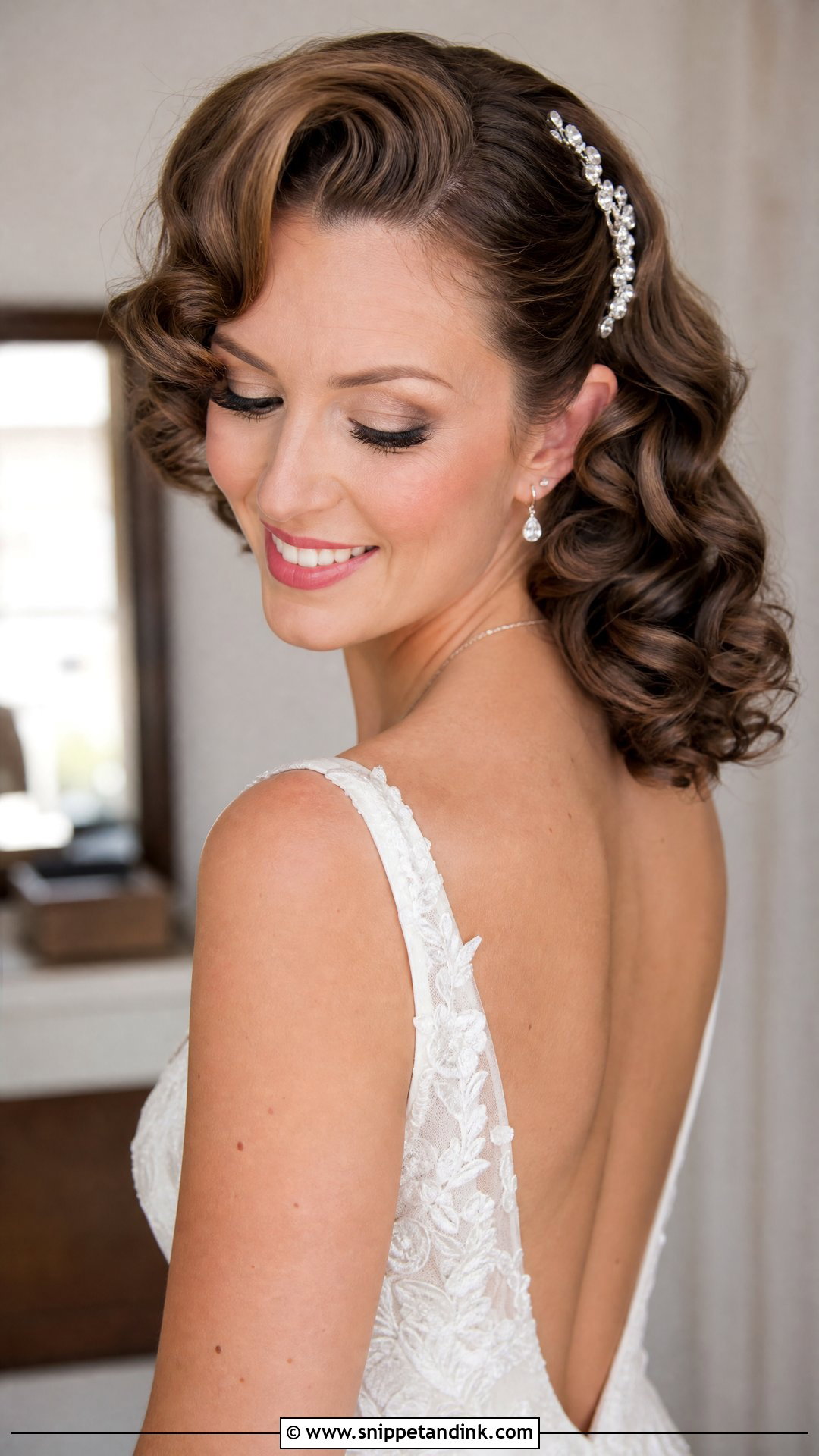 Pin Curls Wedding Hairstyle for Brown Hair - Snippet and Ink - 20 Wedding Hairstyles Brown Hair