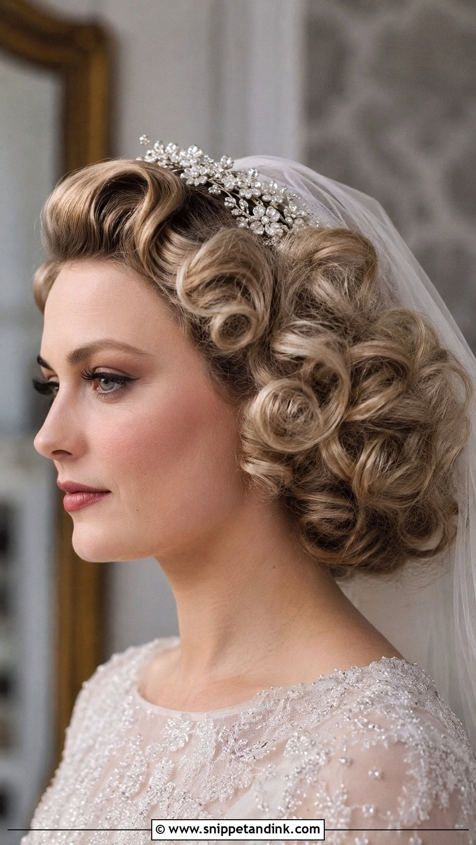 Pin Curls Wedding Hairstyle - Snippet and Ink - 25 Old Hollywood Wedding Hair Ideas