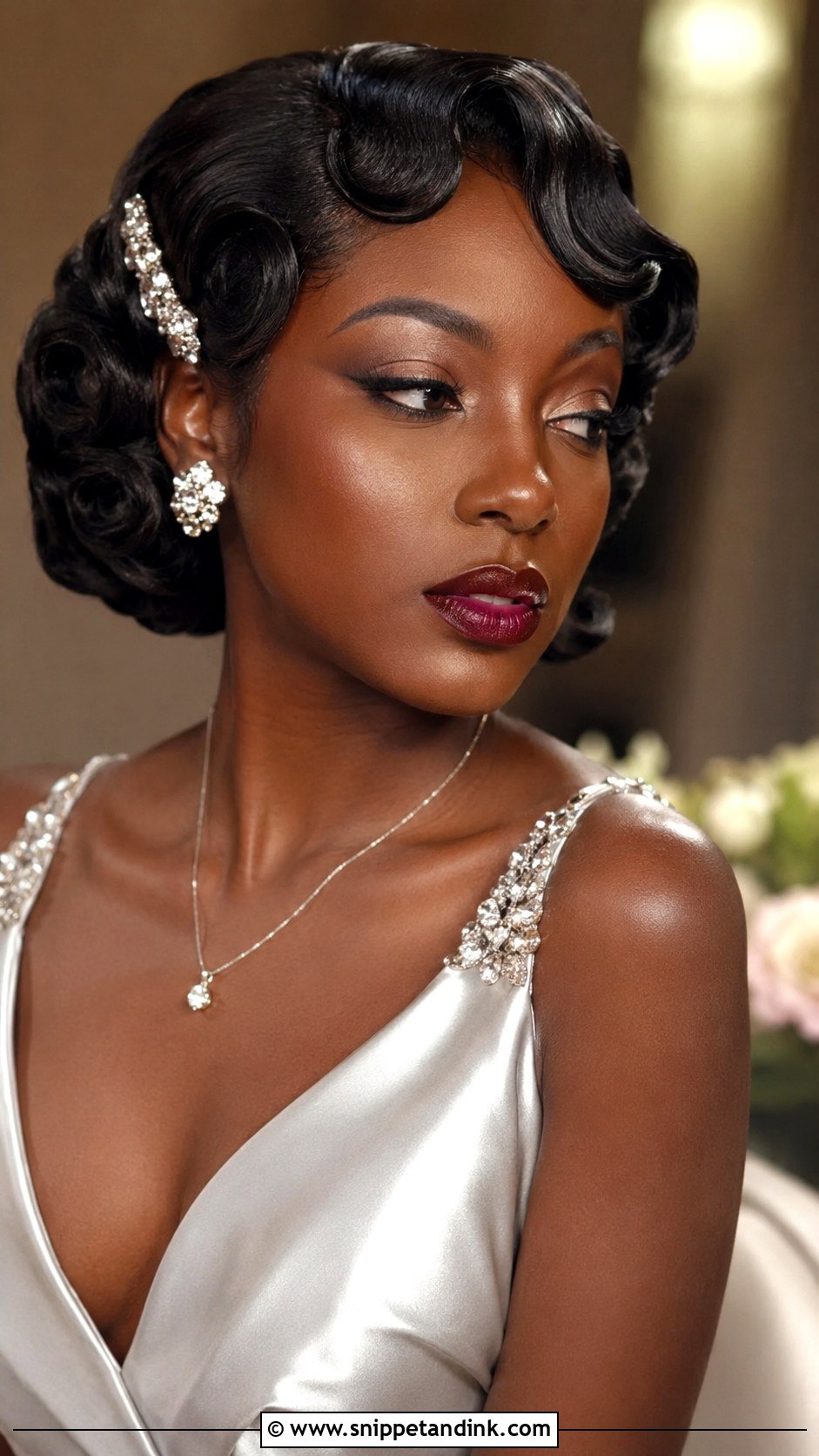 Pin Curls and Retro Waves - Snippet and Ink - 20 Wedding Hair Styles Black Women