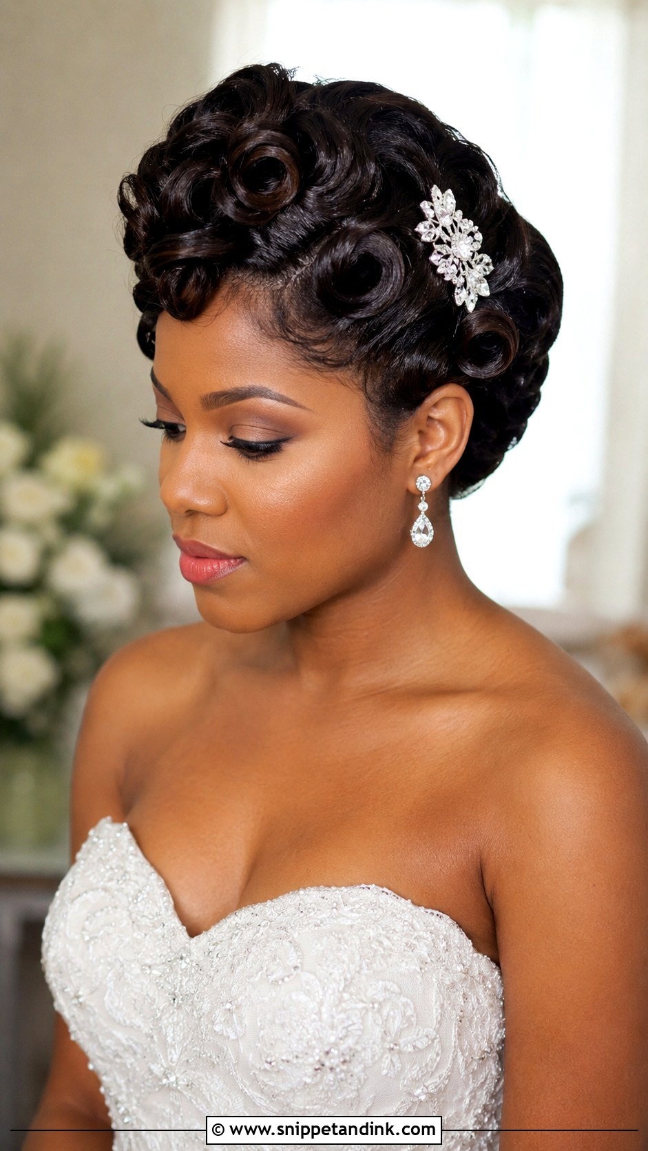 Pin Curls for Black Brides - Snippet and Ink - 25 Bridal Hair Styles for Black Women