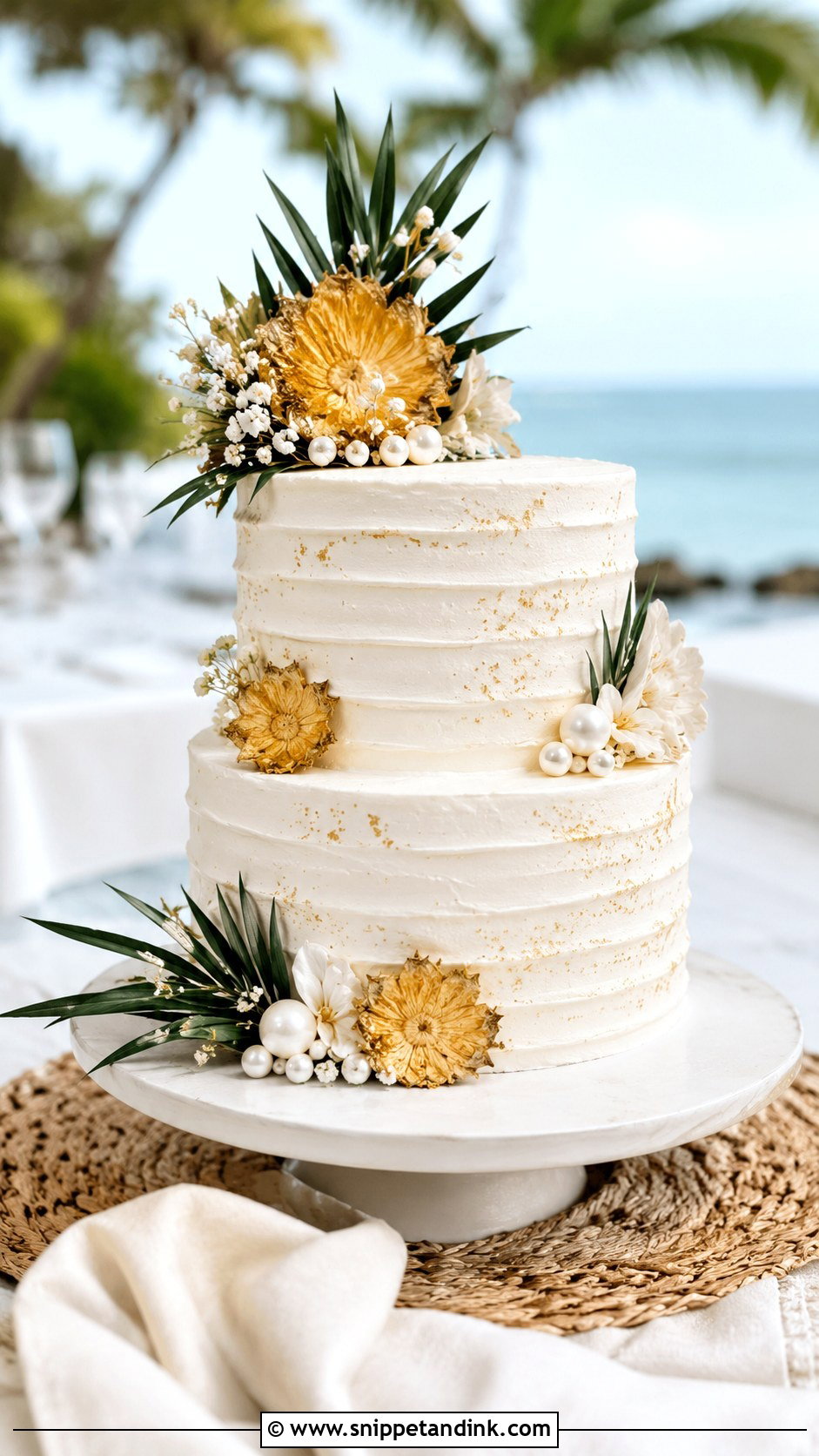 Pineapple Beach Wedding Cake - Snippet and Ink - 20 Pineapple Wedding Cake Ideas