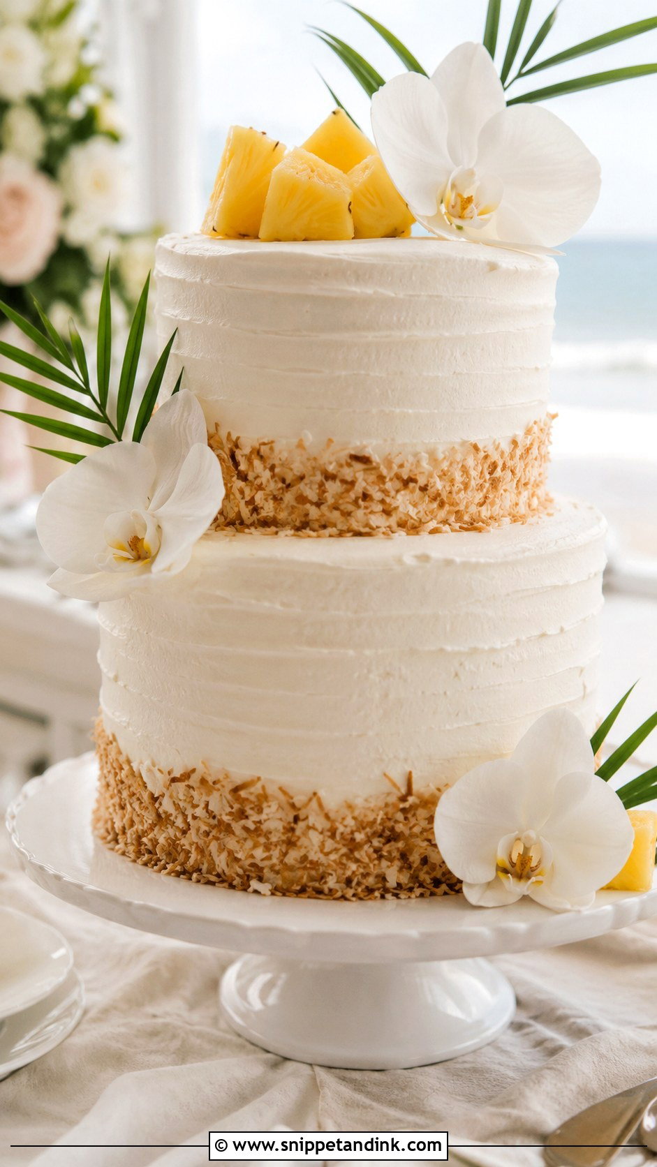 Pineapple Coconut Wedding Cake - Snippet and Ink - 20 Pineapple Wedding Cake Ideas