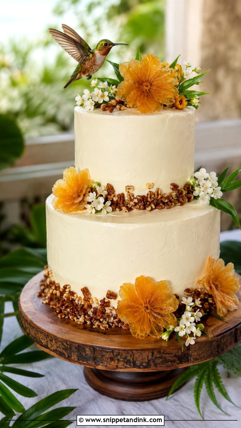 Pineapple Hummingbird Wedding Cake - Snippet and Ink - 20 Pineapple Wedding Cake Ideas