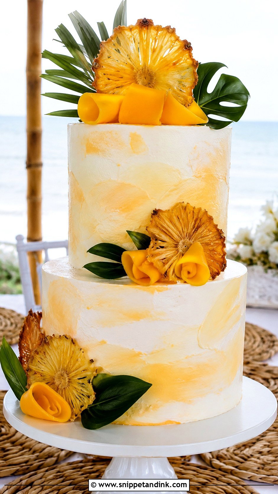 Pineapple Mango Wedding Cake - Snippet and Ink - 20 Pineapple Wedding Cake Ideas