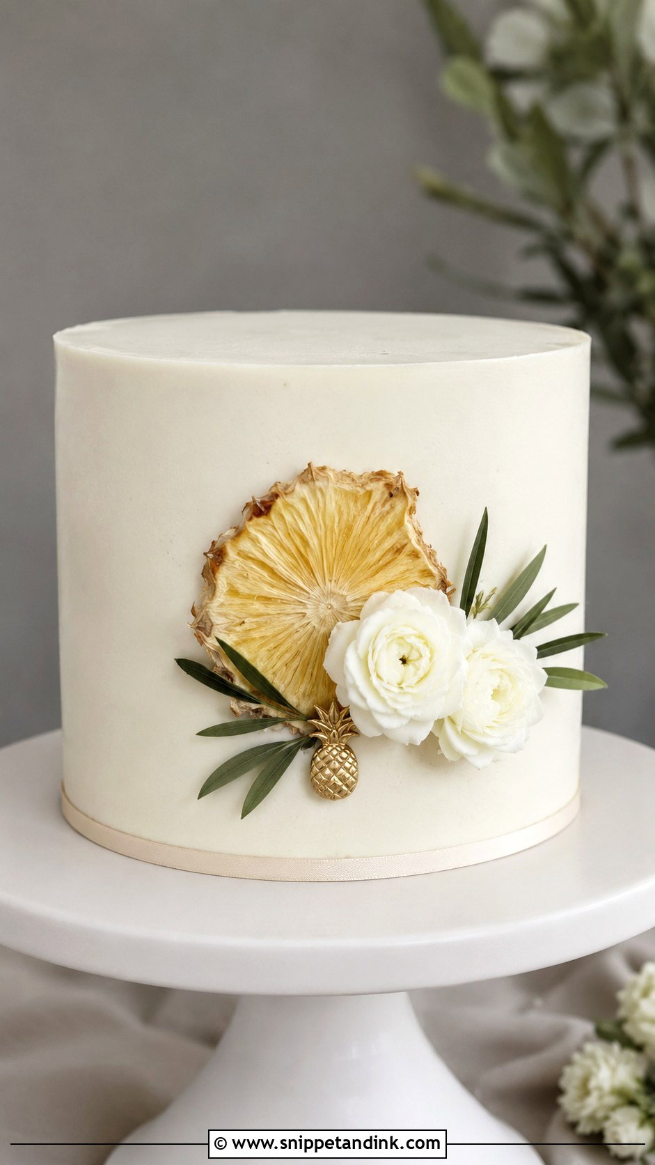 Pineapple Minimalist Wedding Cake - Snippet and Ink - 20 Pineapple Wedding Cake Ideas