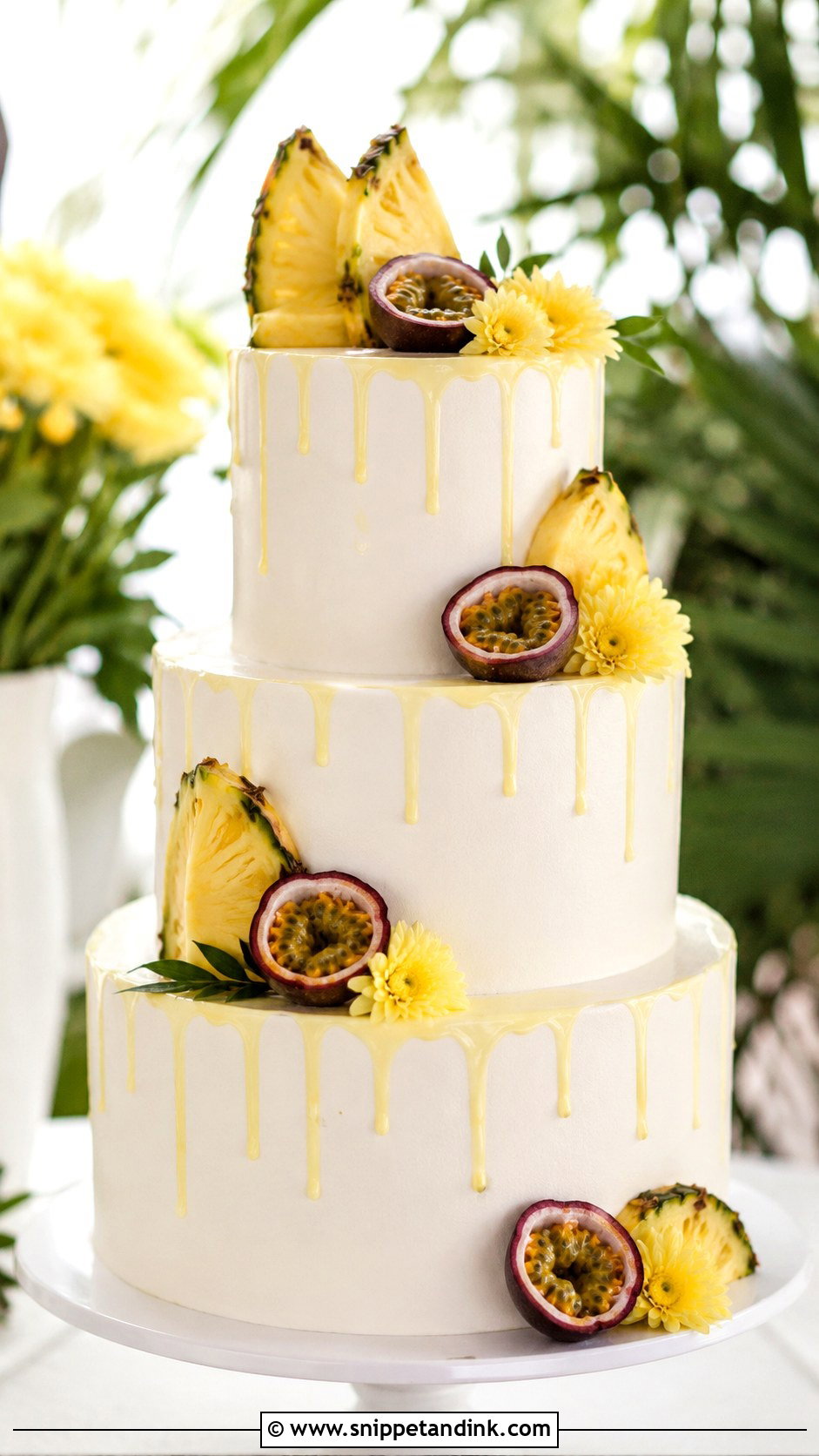 Pineapple Passion Fruit Wedding Cake - Snippet and Ink - 20 Pineapple Wedding Cake Ideas