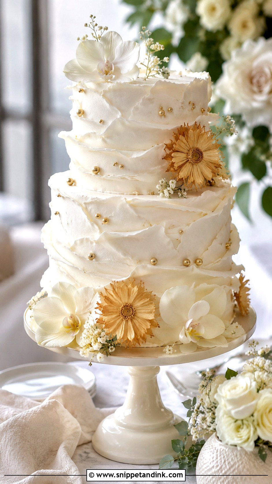 Pineapple Ruffle Wedding Cake - Snippet and Ink - 20 Pineapple Wedding Cake Ideas