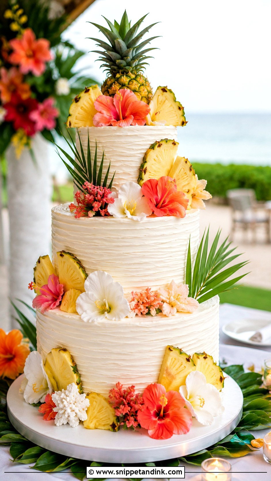 Pineapple Tropical Wedding Cake - Snippet and Ink - 20 Pineapple Wedding Cake Ideas