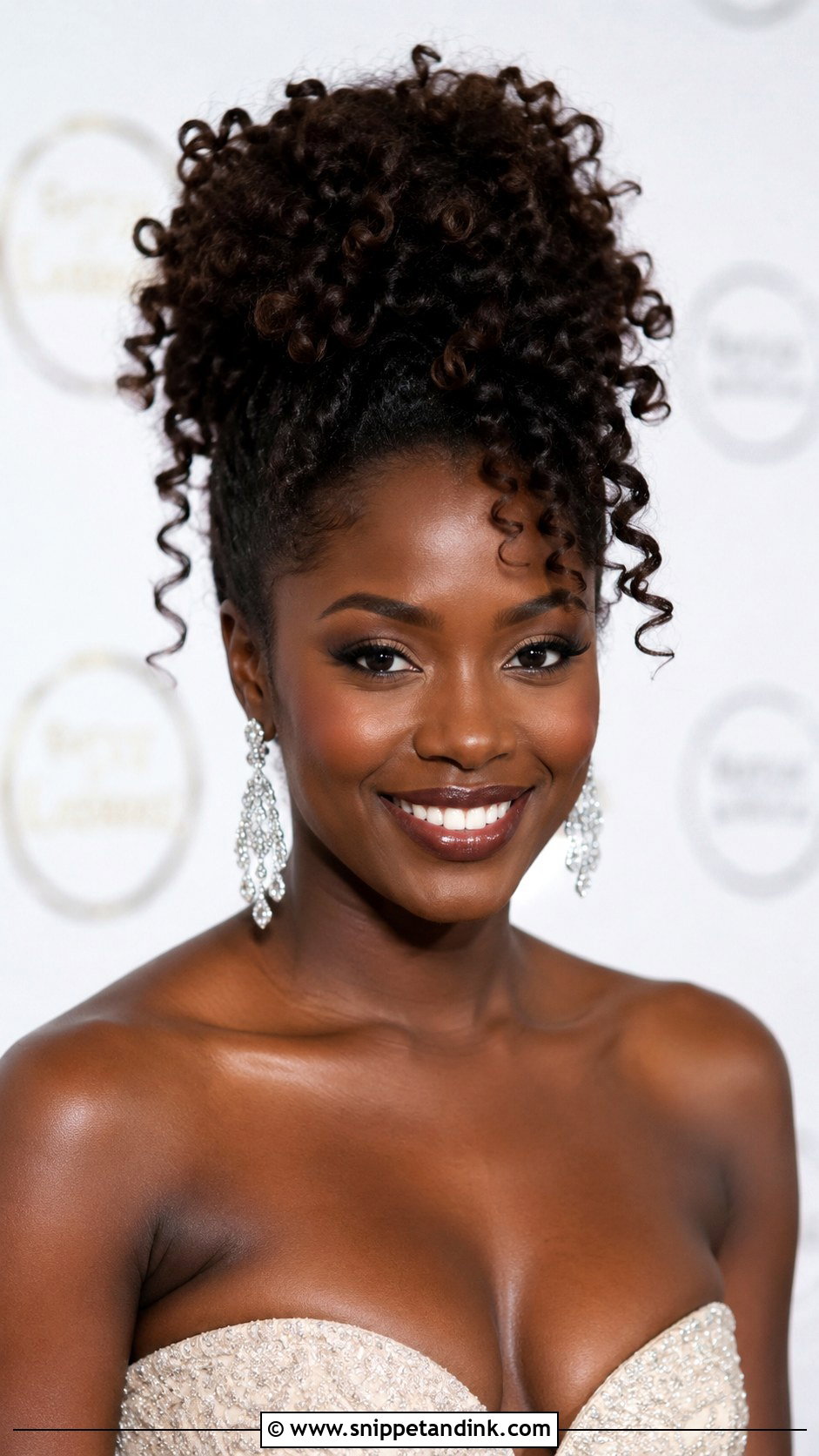 Pineapple Updo With Curls - Snippet and Ink - 25 Natural Hair Bridal Hairstyles