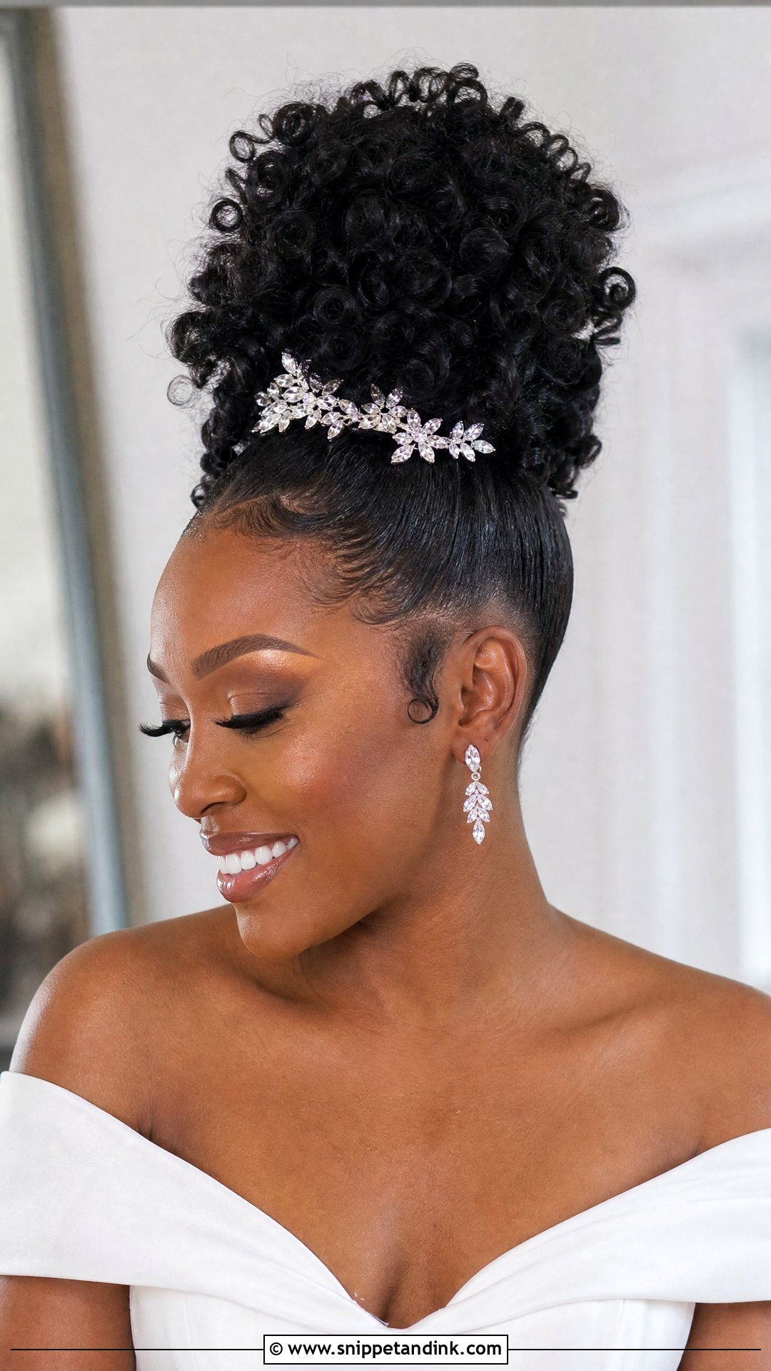 Pineapple Updo for Curly Bride - Snippet and Ink - 20 Natural Wedding Hairstyles Black Bride