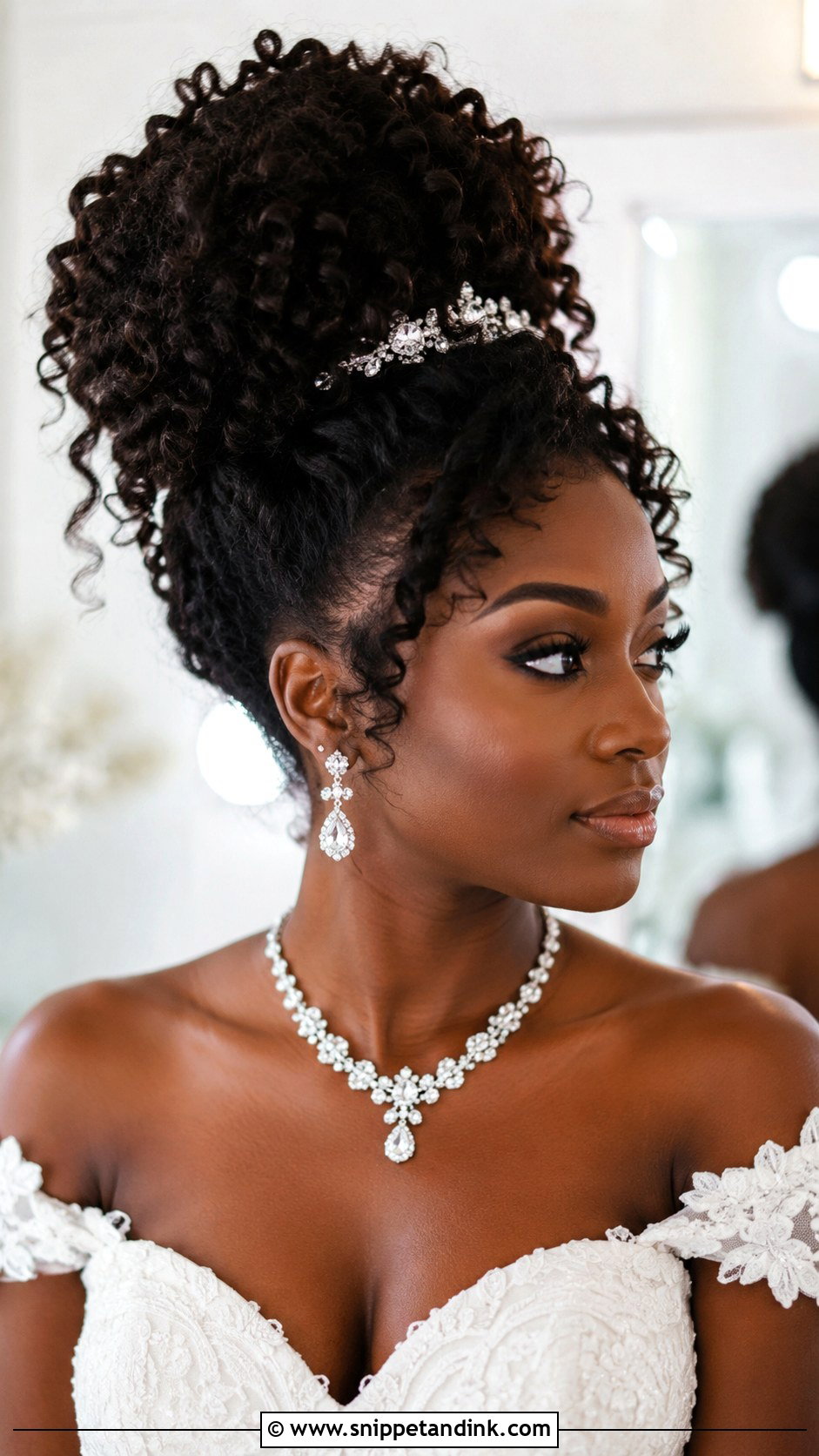 Pineapple Updo for Curly Brides - Snippet and Ink - 20 Natural Hairstyles for Brides
