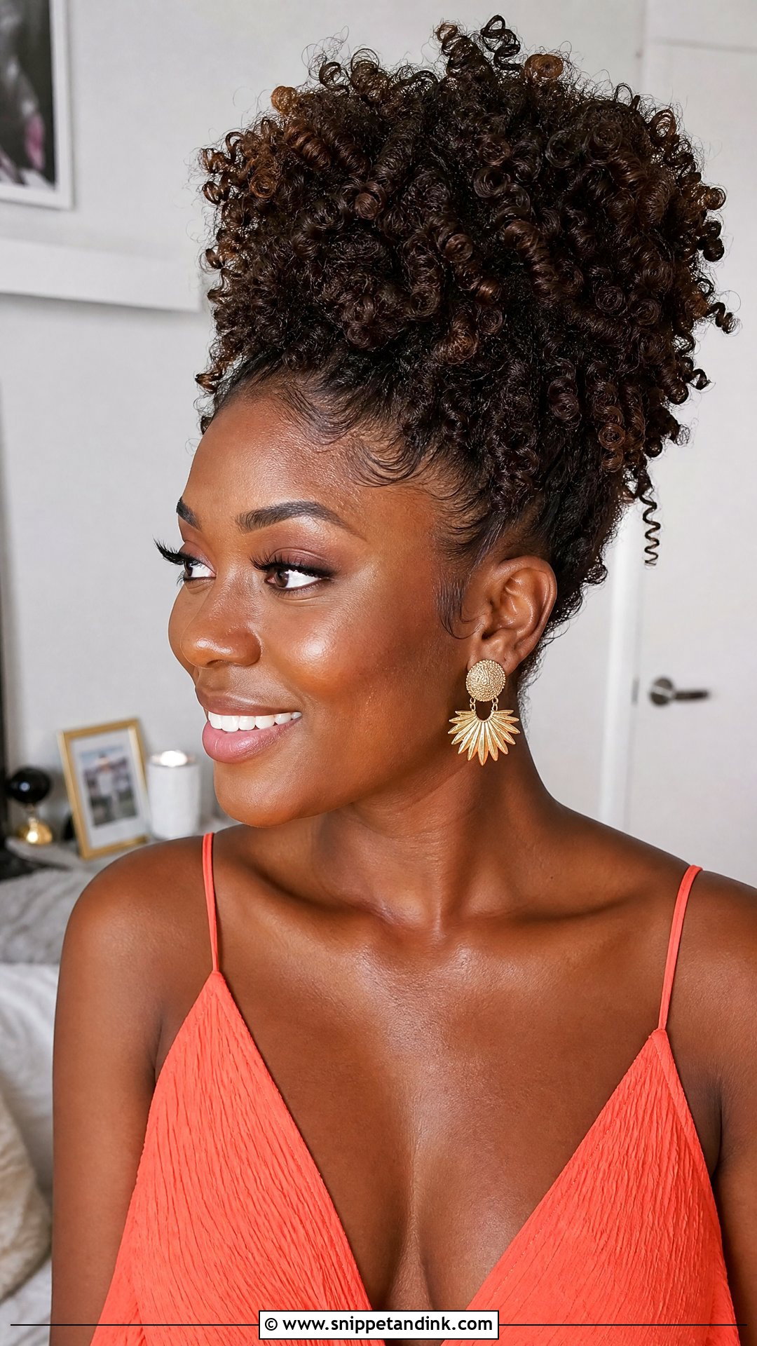Pineapple Updo - Snippet and Ink - 20 Natural Hairstyles for Wedding Guest