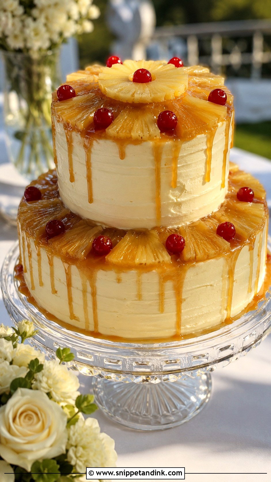Pineapple Upside Down Wedding Cake - Snippet and Ink - 20 Pineapple Wedding Cake Ideas