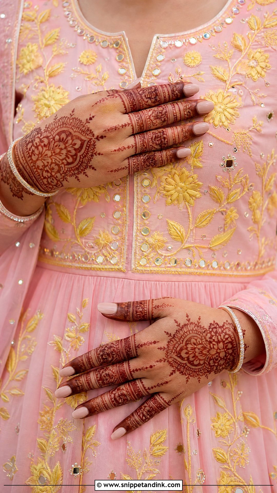 Pink Anarkali With Yellow Embroidery - Snippet and Ink - 20 Yellow and Pink Haldi Outfit Ideas