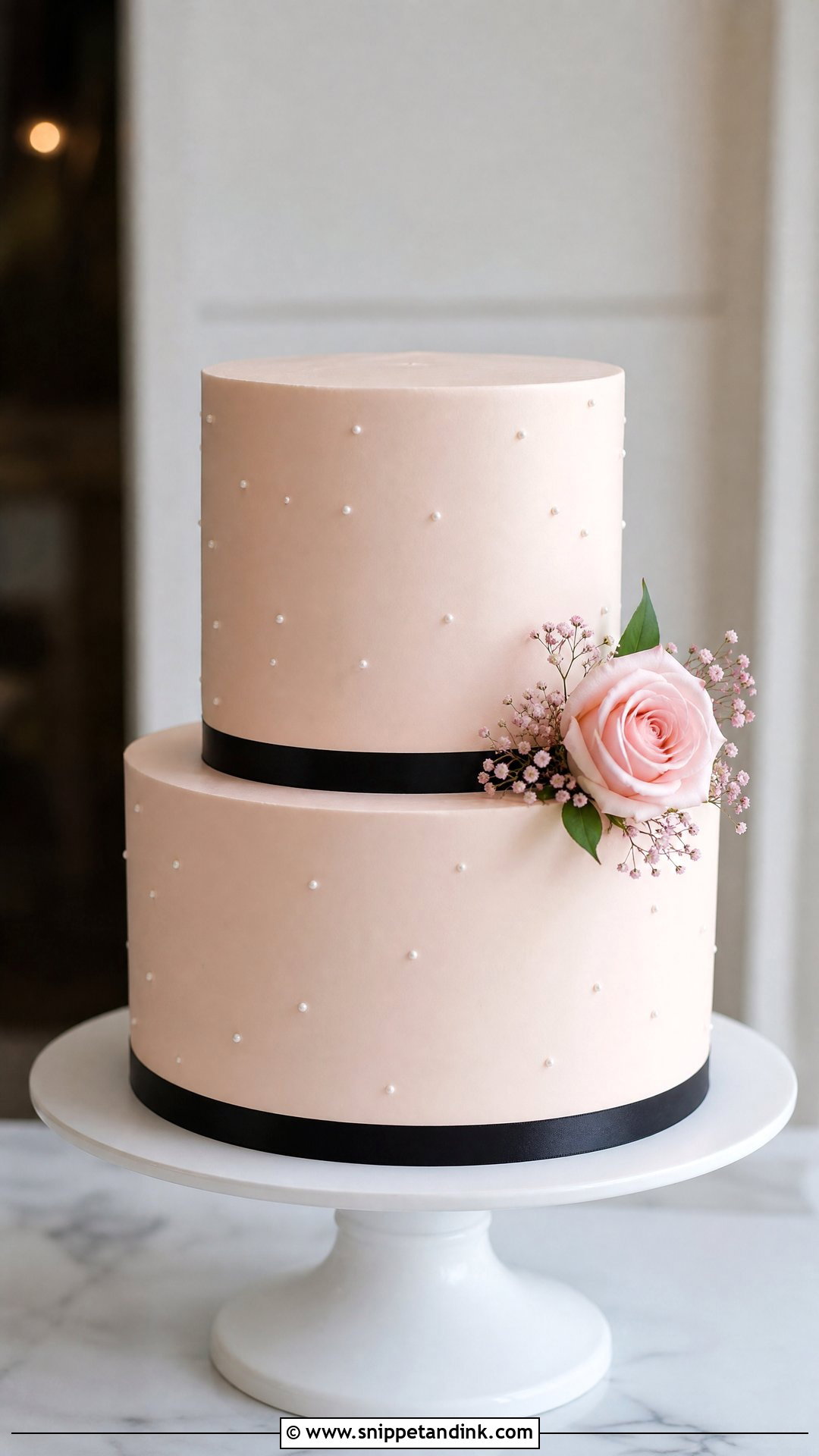 Pink And Black Wedding Cake With Minimalist Style - Snippet and Ink - 25 Pink and Black Cake Ideas for Wedding
