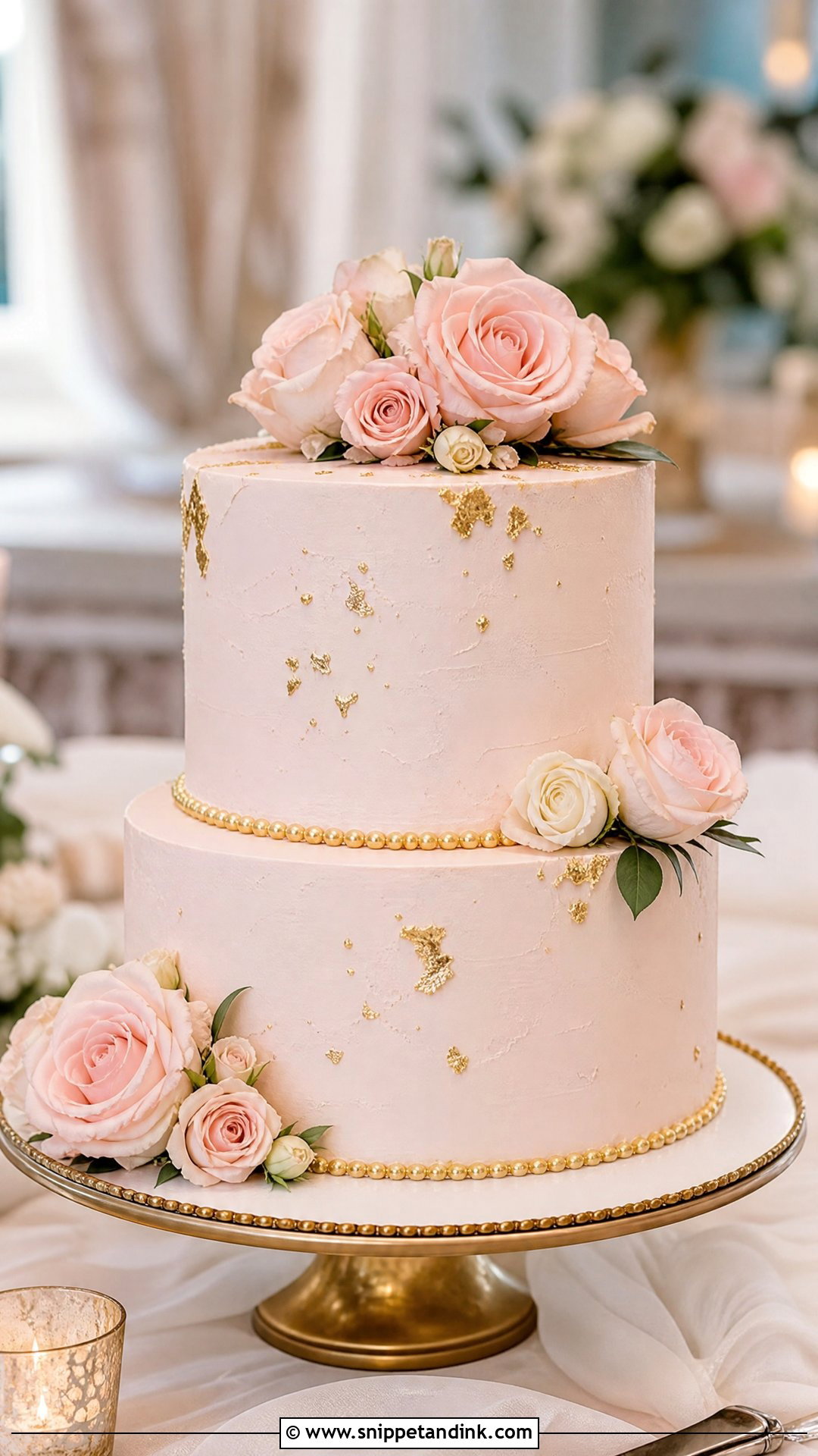 Pink And Gold Buttercream Wedding Cake - Snippet and Ink - 20 Pink and Gold Cakes for Wedding