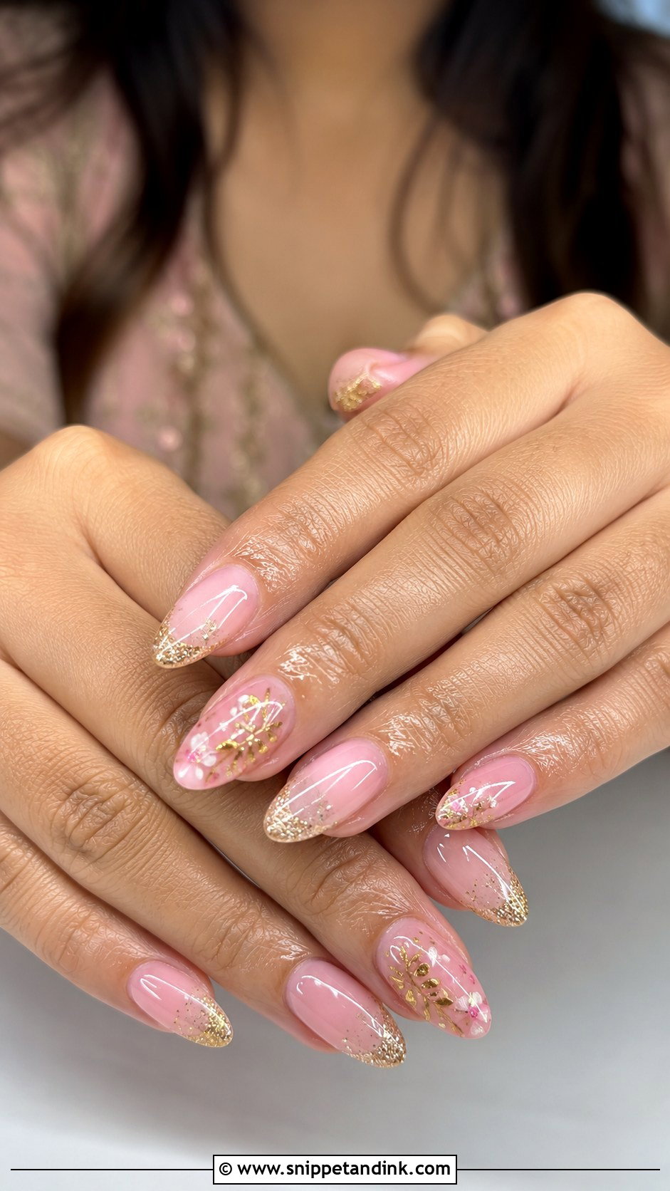 Pink And Gold Desi Wedding Nails - Snippet and Ink - 30 Desi Wedding Nails