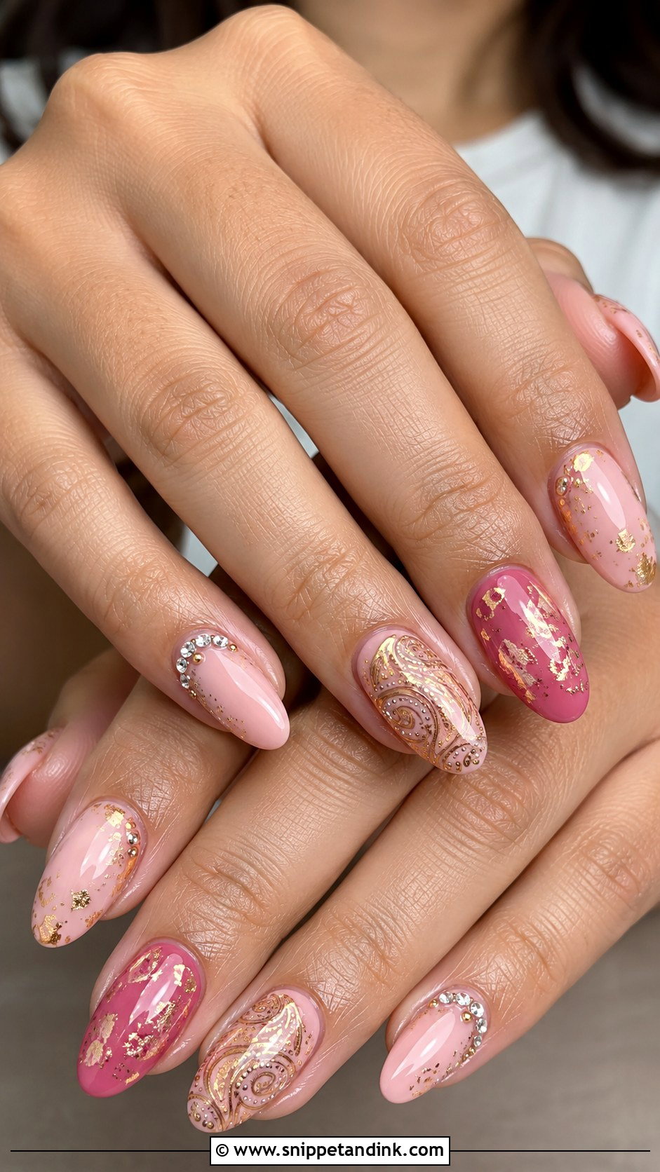 Pink And Gold Wedding Nails - Snippet and Ink - 20 Nail Art for Indian Wedding Ideas