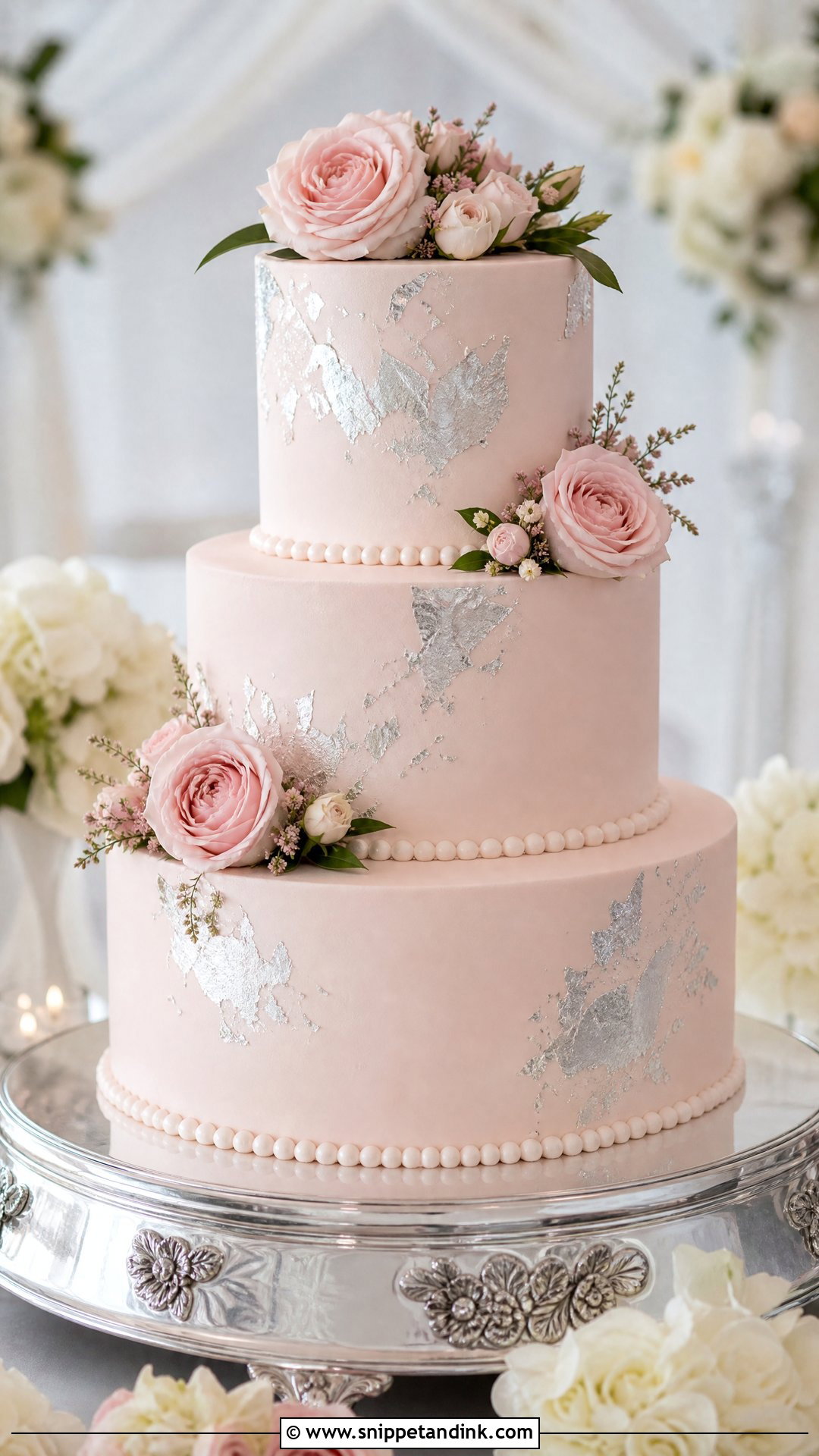Pink And Silver Wedding Cake - Snippet and Ink - 20 Pink and Silver Cake Ideas for Wedding