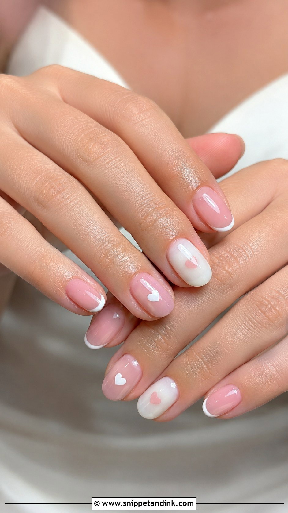 Pink And White Bow Wedding Nails - Snippet and Ink - 20 Pink and White Wedding Nails