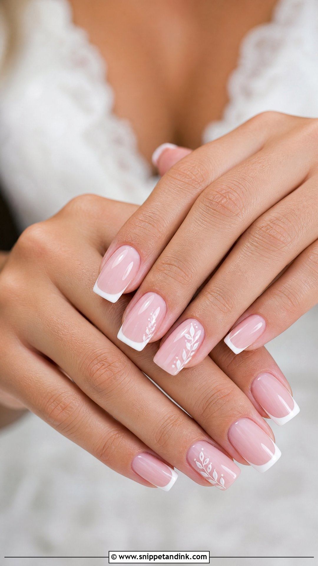 Pink And White Bridal Nails - Snippet and Ink - 25 Pink Bridal Nails