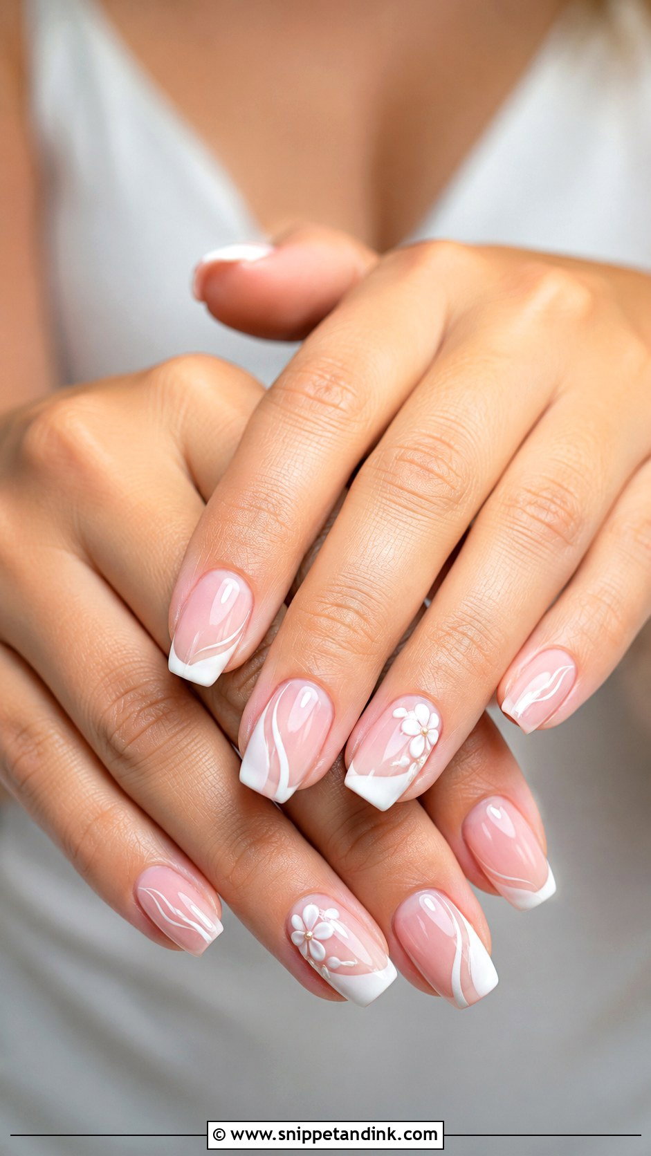 Pink And White Bridesmaid Wedding Nails - Snippet and Ink - 20 Pink Bridesmaid Wedding Nails