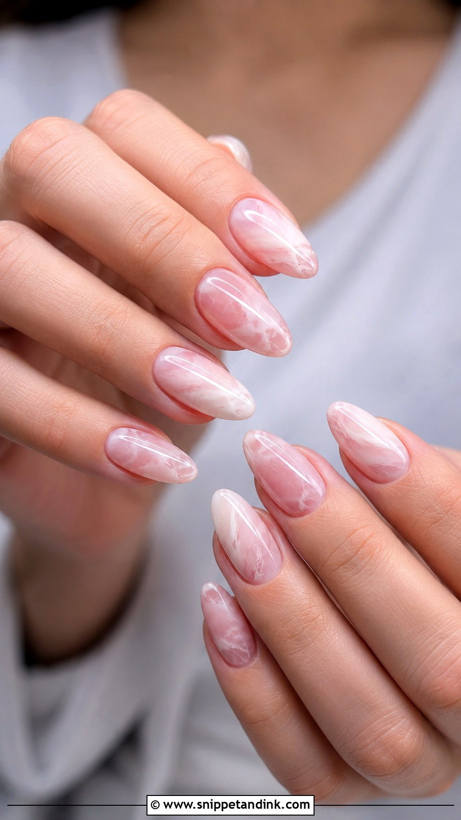 Pink And White Marble Wedding Nails - Snippet and Ink - 20 Pink and White Wedding Nails