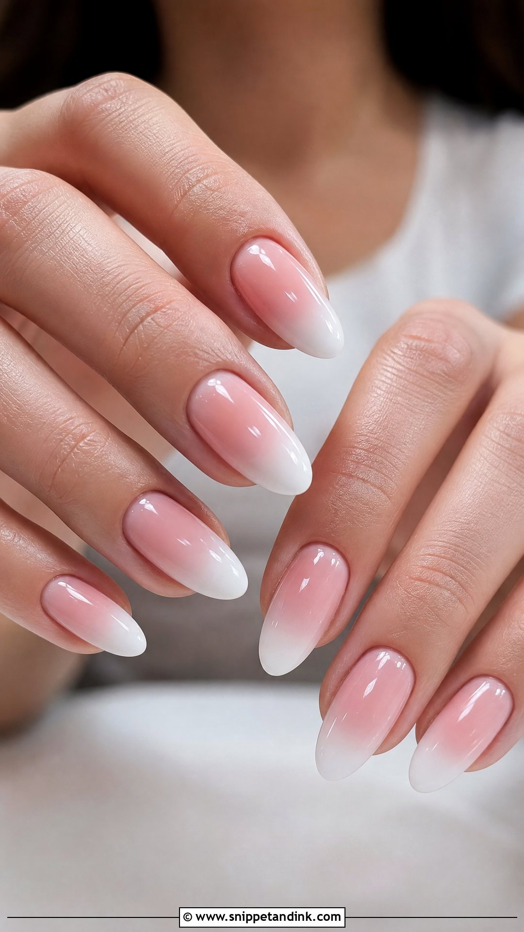 Pink And White Ombre Bridal Nails - Snippet and Ink - 30 Bridal Nail Art Designs Wedding Day