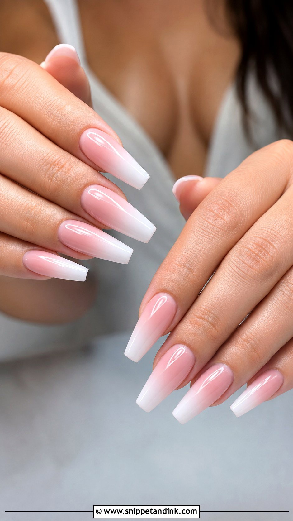 Pink And White Ombre Wedding Nails - Snippet and Ink - 20 Pink and White Wedding Nails