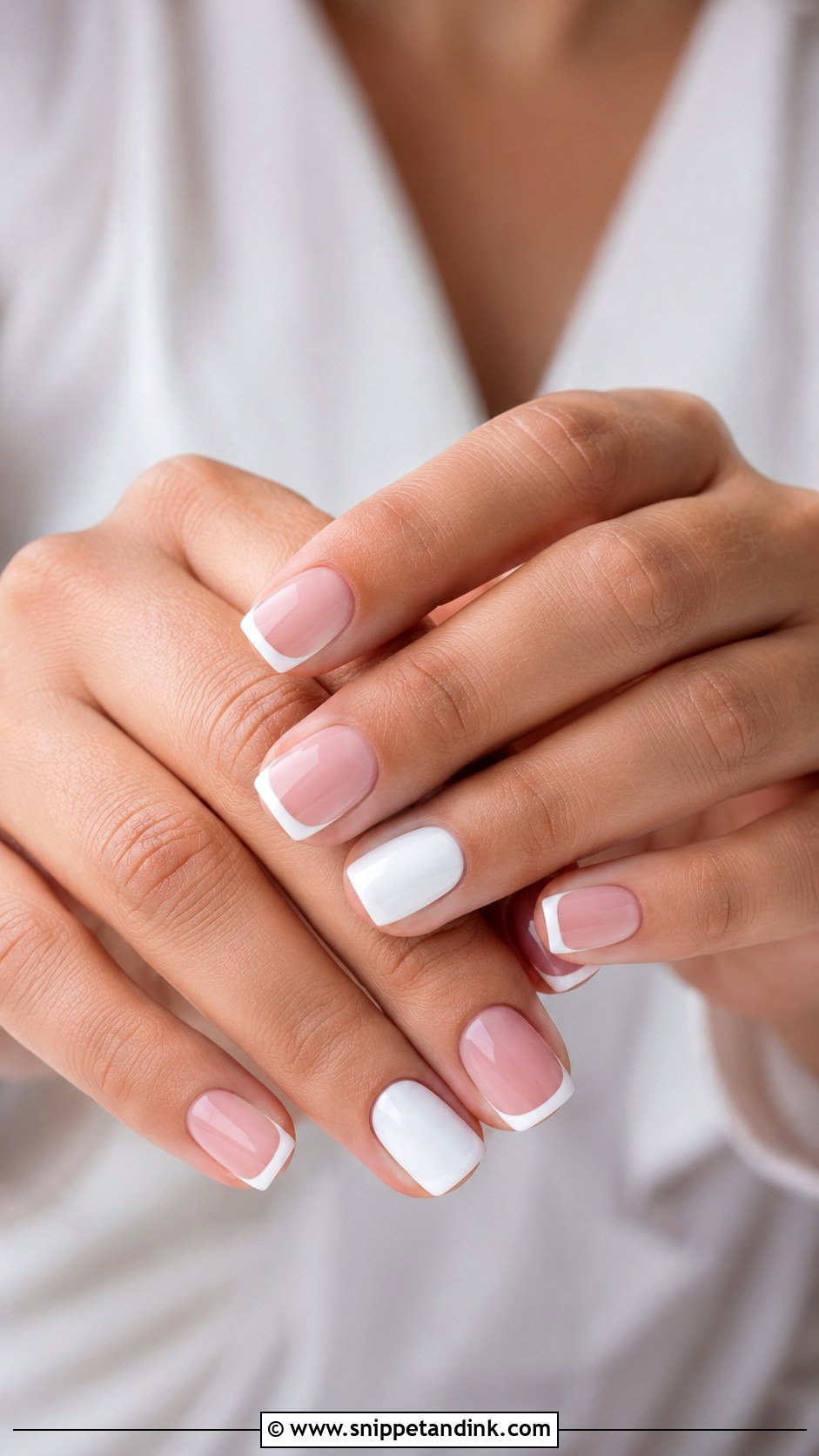 Pink And White Short Wedding Nails - Snippet and Ink - 20 Pink and White Wedding Nails