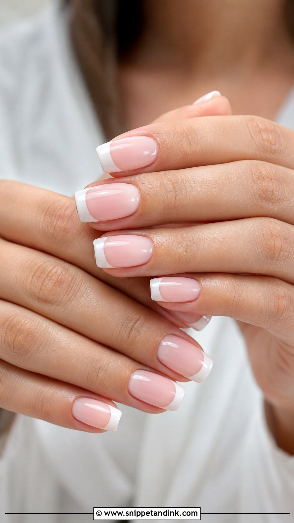 Pink And White Square Bridal Nails - Snippet and Ink - 20 Square Bridal Wedding Nails
