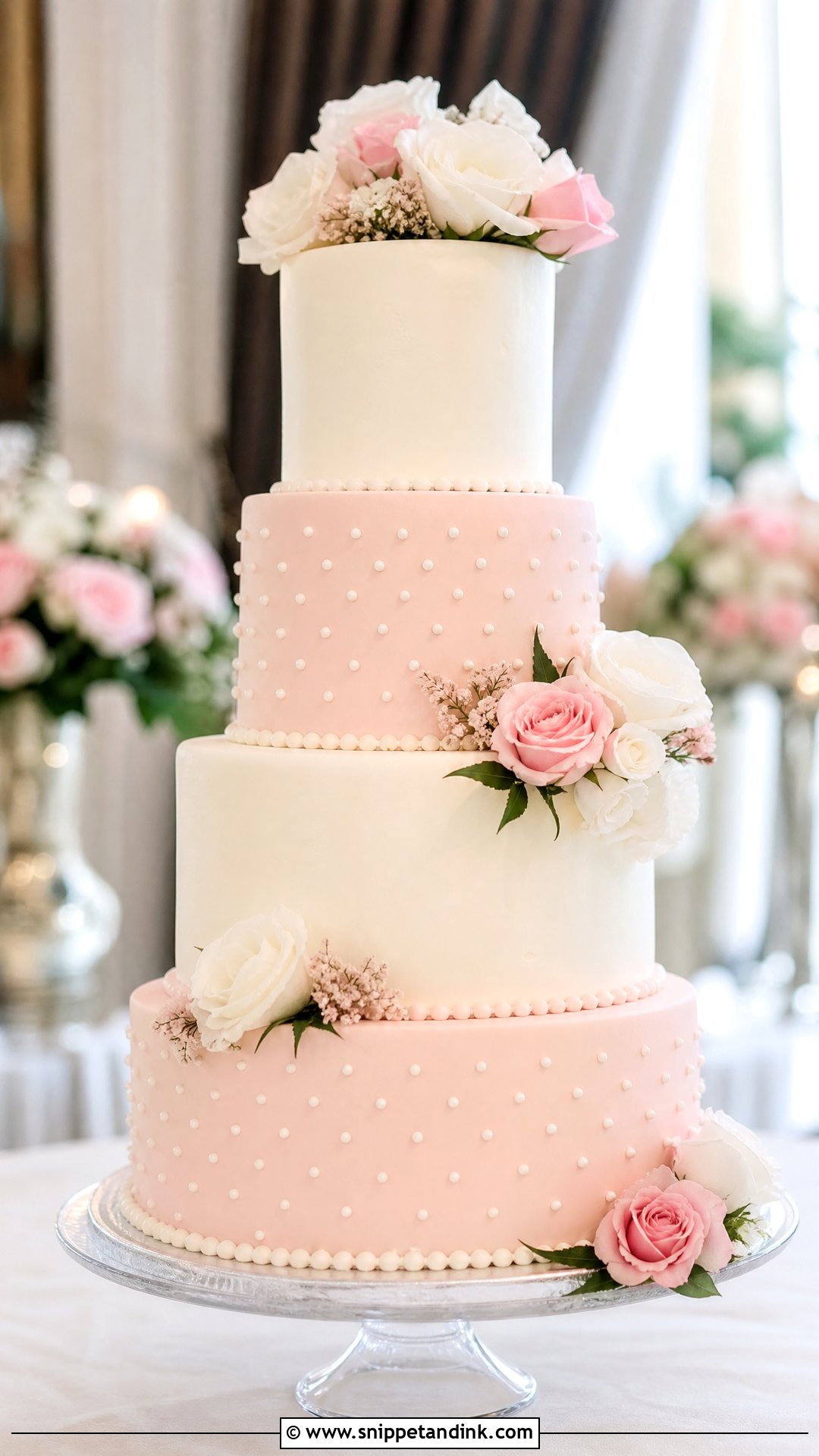 Pink And White Wedding Cake - Snippet and Ink - 30 Pink Cakes for Wedding